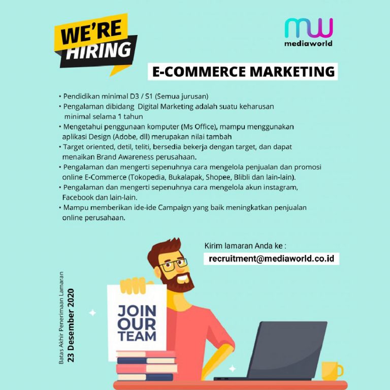 LOWONGAN PEKERJAAN E COMMERCE MARKETING